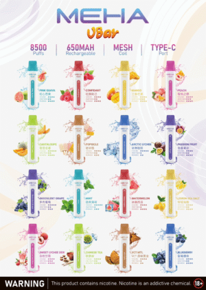 MEHA X-BAR 魅嗨小白條 8500口拋棄式 | Hi潮系列可充電全口味